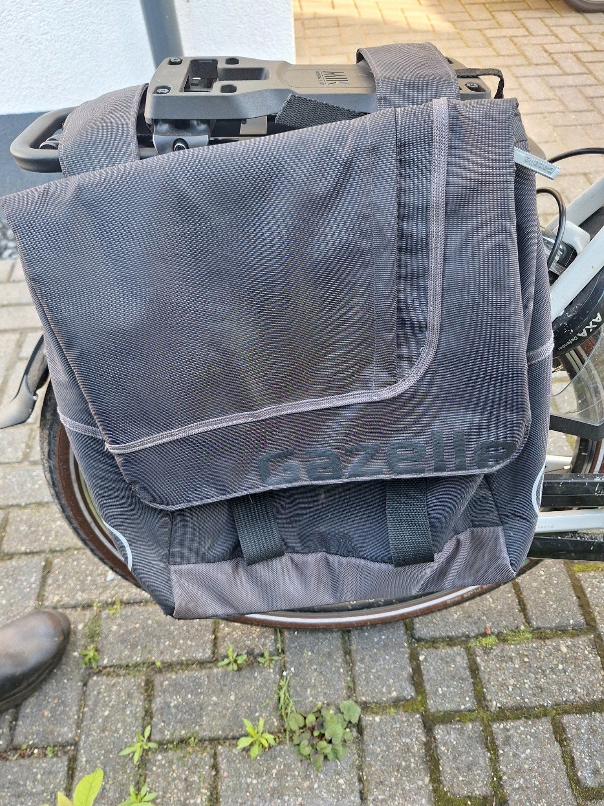 Gazelle fietstas, dubbel, grijs, Ophalen of Verzenden, Gebruikt, Gazelle