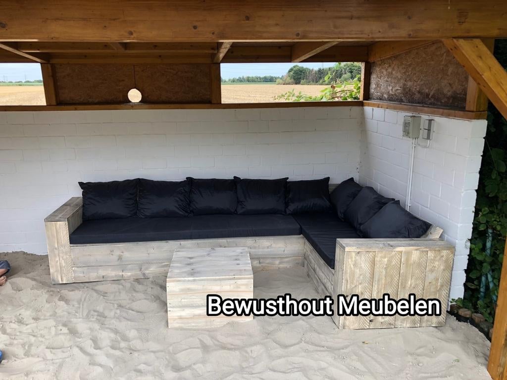 Hoekbank Tuin Steigerhout | Incl. Kussens Mogelijk | Gratis, Ophalen of Verzenden