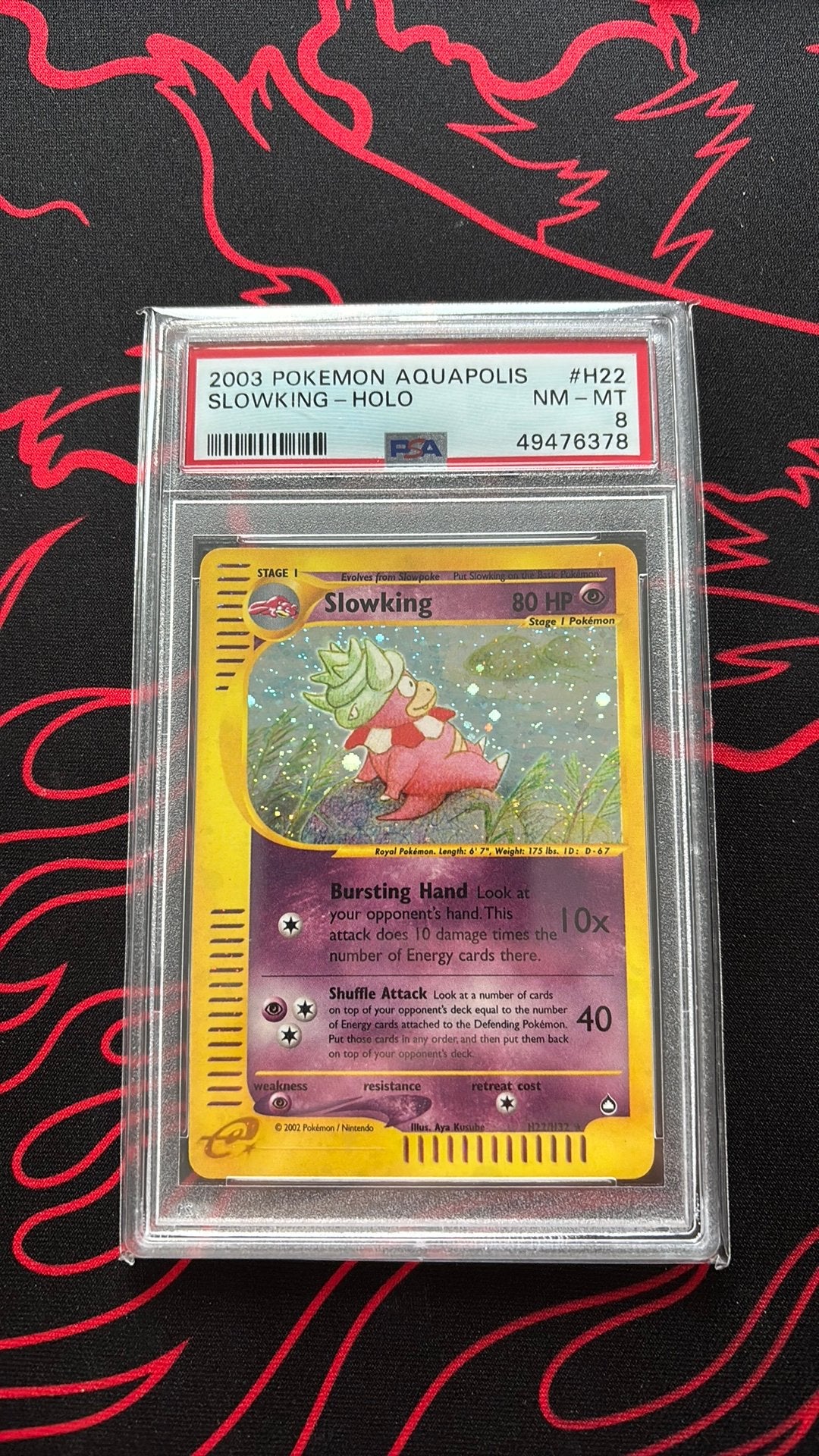 Pokemon Slowking Holo (H22) PSA 8 Aquapolis, Ophalen of Verzenden, Zo goed als nieuw
