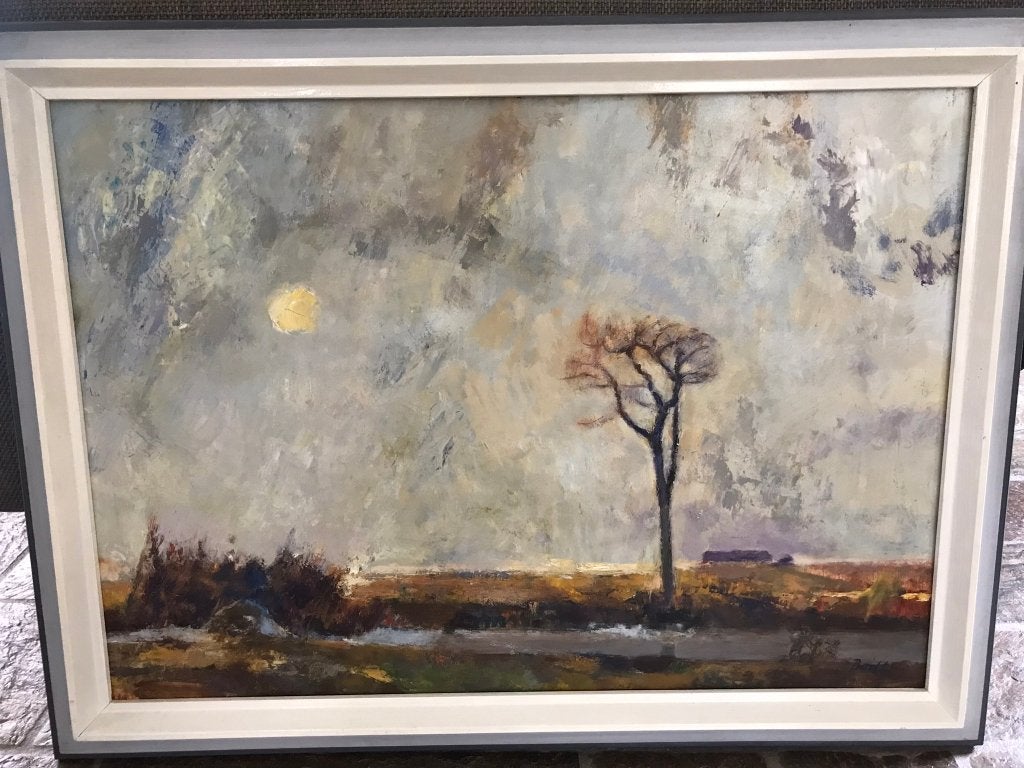 Schilderij van Hongaarse schilder Laszlo Bod, Ophalen, Paneel, Impressionistisch, Landschap