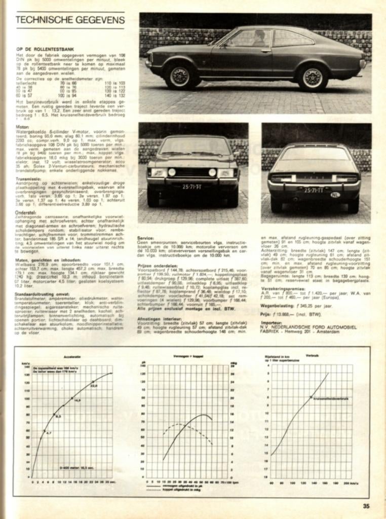 Autovisie test Ford Consul 2300 GT April 1972, Ophalen of Verzenden, Gelezen, Ford