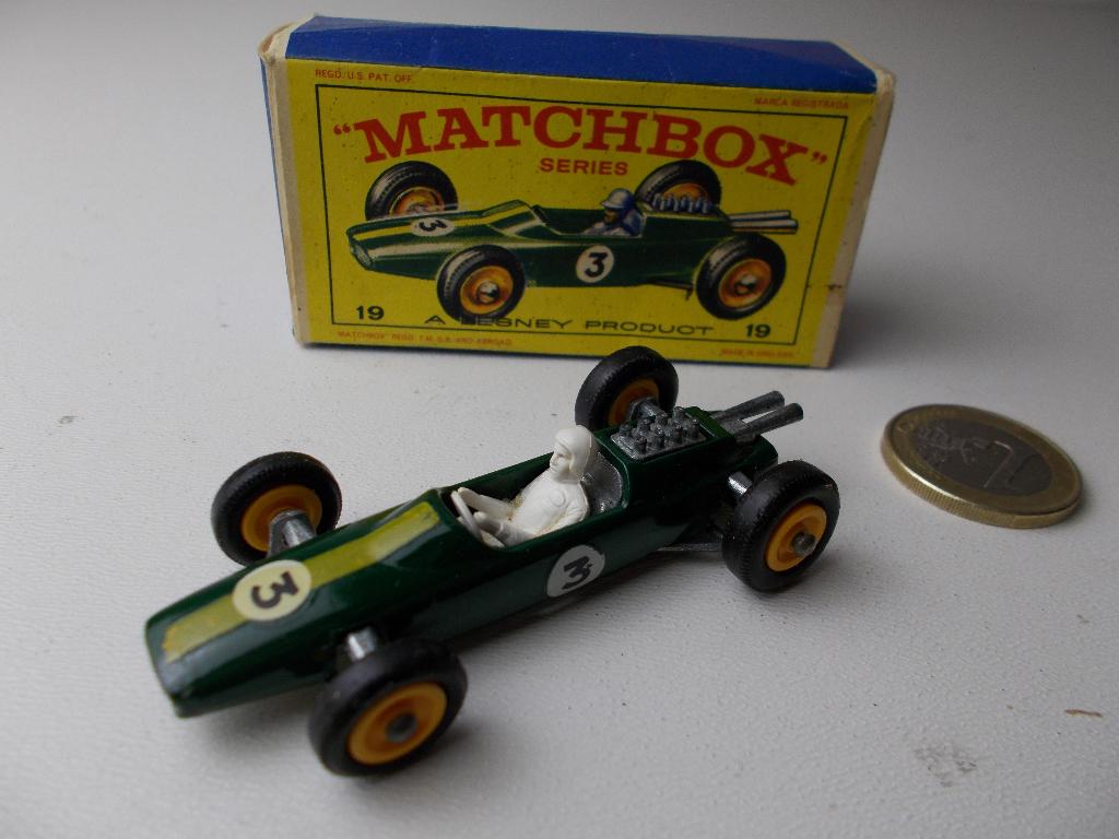 1965 Matchbox Series Lesney Nr.19 LOTUS FORMULE 1 + DOOSJE!, Ophalen of Verzenden, Zo goed als nieuw, Auto, Matchbox
