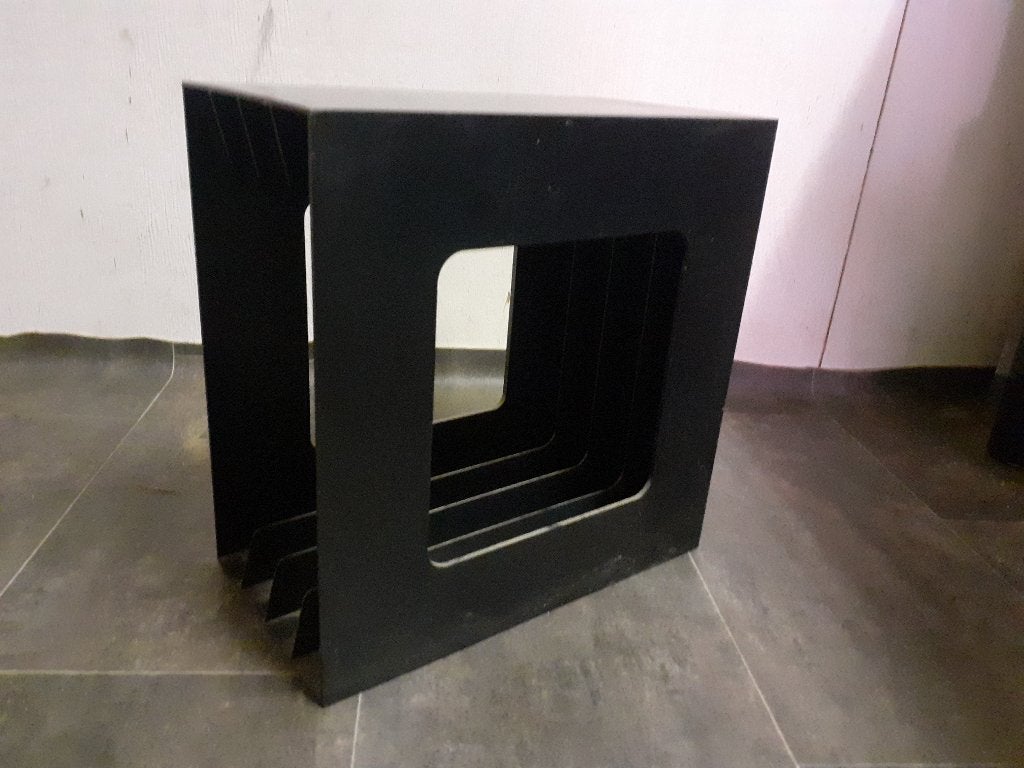 platenbak zwart kunststof jaren 70 design retro, Ophalen of Verzenden, Huis en Inrichting