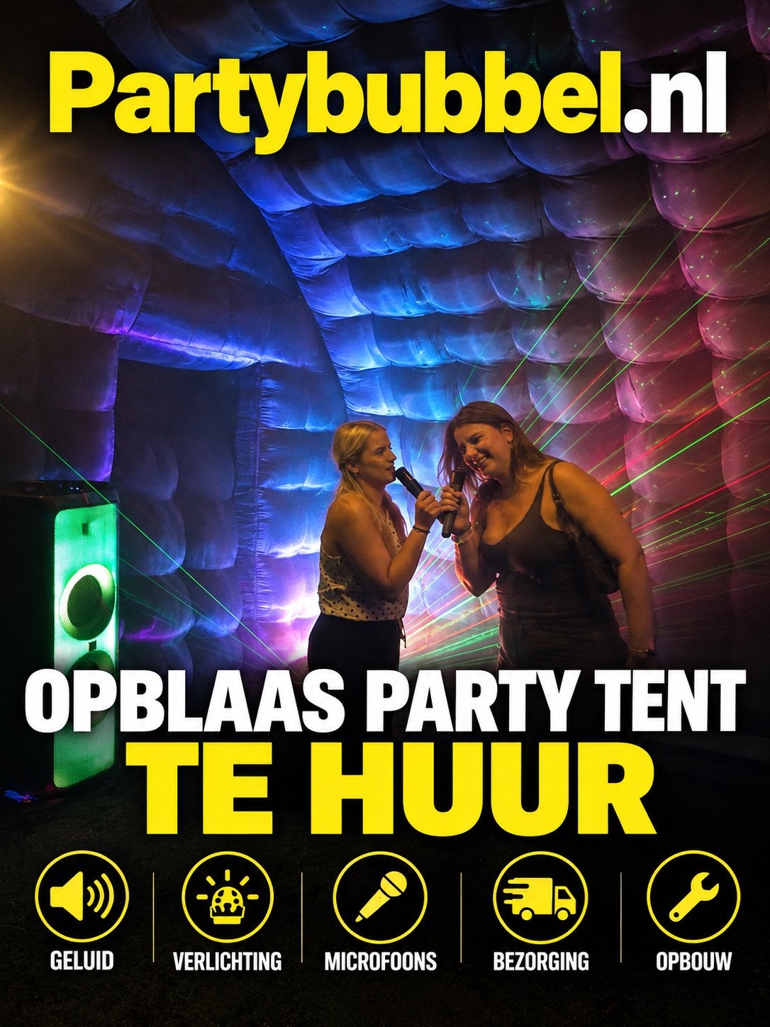 Foto 3 van Opblaasbare partytent huren | incl licht, Geluid en Opbouw