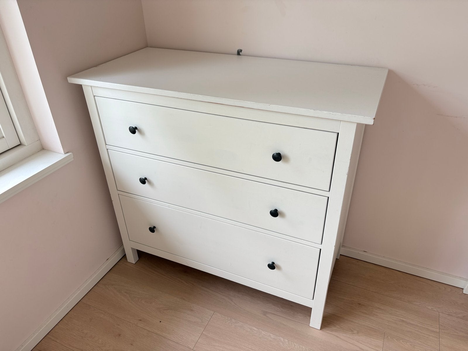 Witte commode met 3 lades - Ideaal voor babykamer, Ophalen, Gebruikt, 50 tot 70 cm, 100 cm of meer