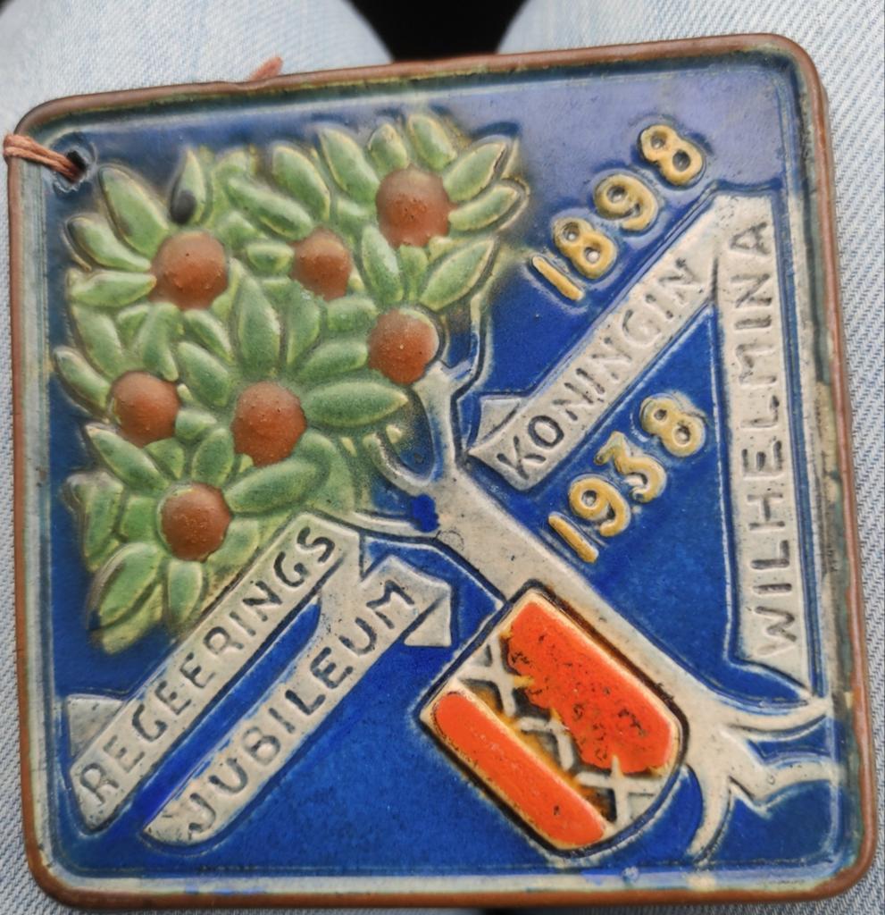 Jubileum tegel van koningin Wilhelmina 1898-1938, Ophalen of Verzenden, Nederland