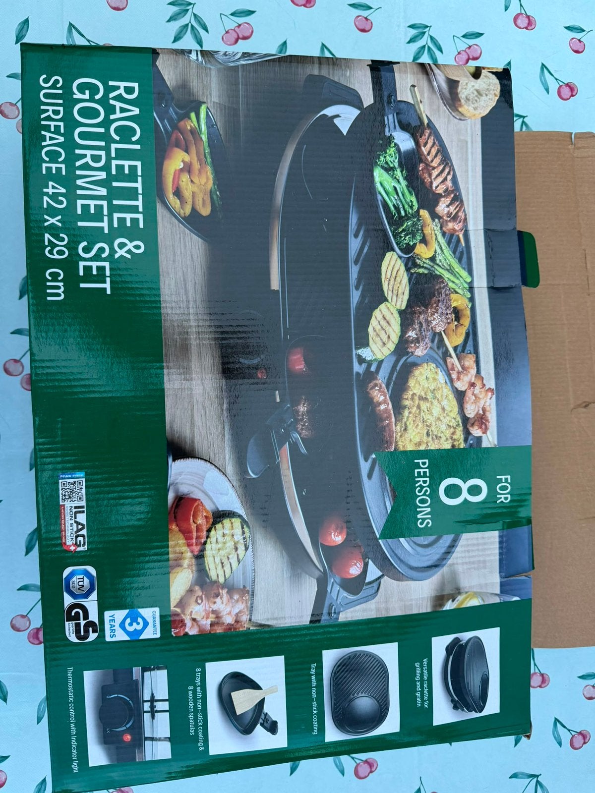 Gourmet set Raclette Grill met 4 Pannetjes - Nieuw in Doos, Ophalen of Verzenden, Zo goed als nieuw, Minder dan 4 personen