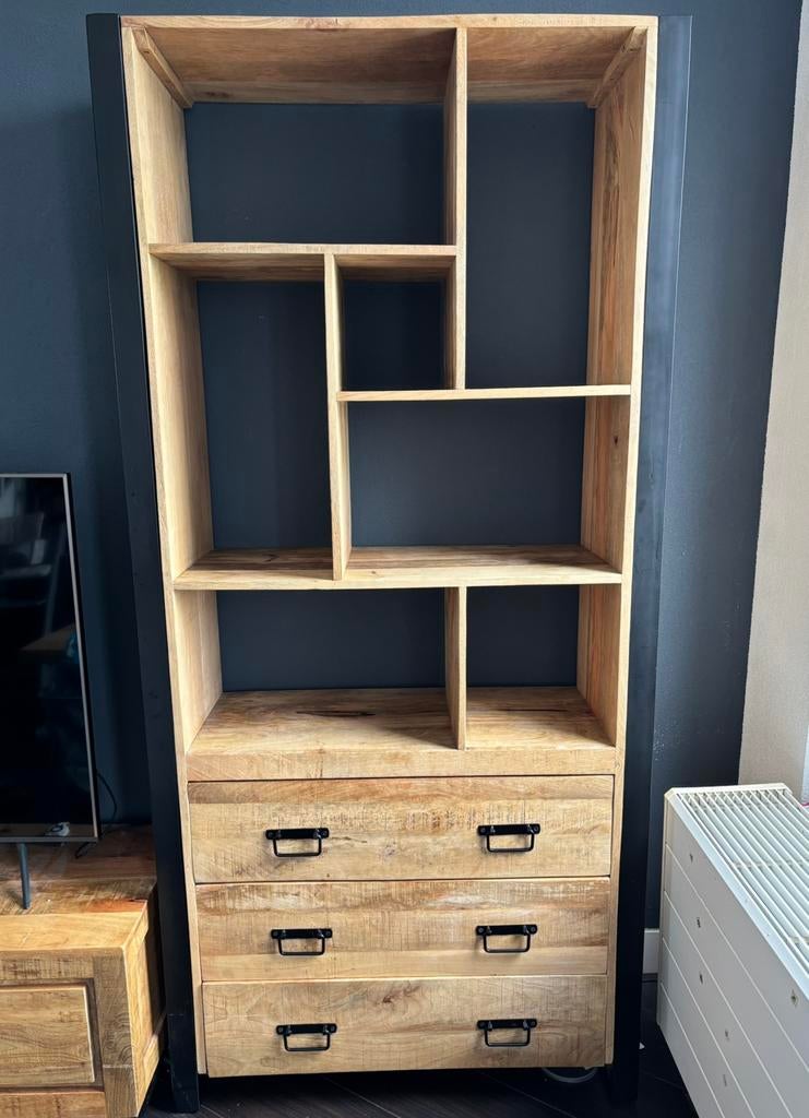 Mango houten kast, Ophalen, Gebruikt, 50 tot 100 cm, Met lade(s)