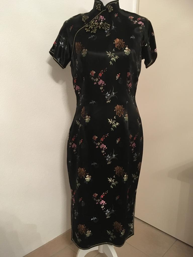 Elegante traditionele Chinese jurk / cheongsam - maat 38, Ophalen of Verzenden, Zo goed als nieuw, Maat 38/40 (M), Onder de knie