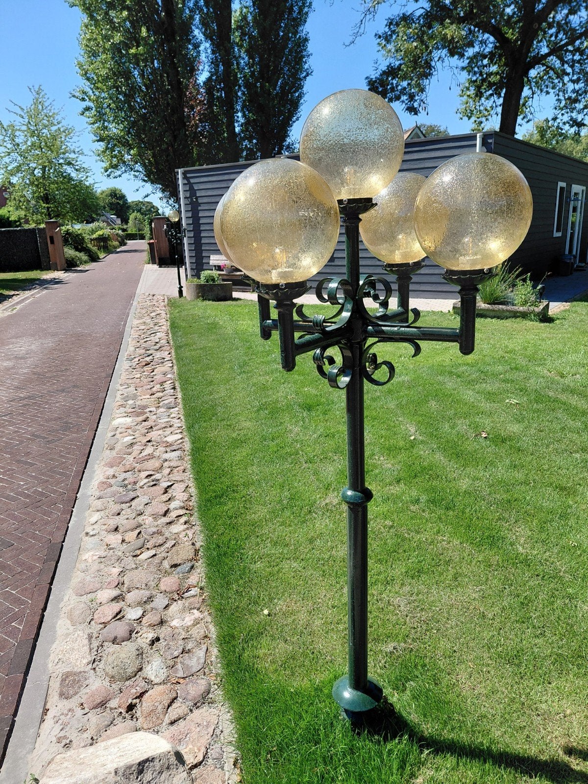 6x Retro Buitenlamp Glazenbollen - Amberkleurig, Ophalen