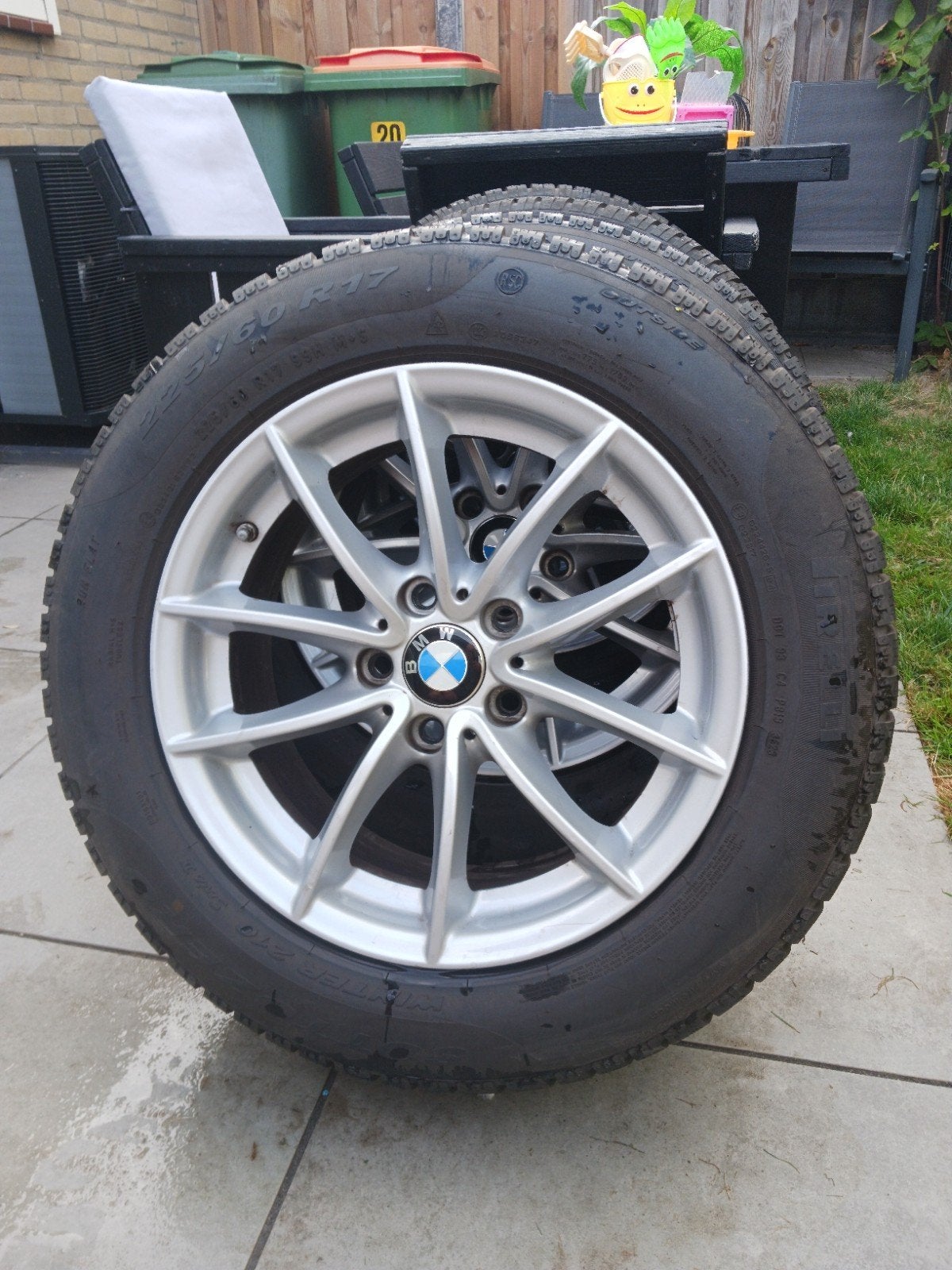 BMW  X3 F25 velgen met winterbanden 225/60 R17, Ophalen, Gebruikt, Banden en Velgen, 17 inch