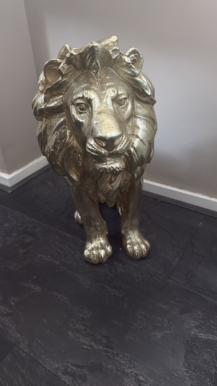 Gouden standbeeld leeuw, Verzamelen, Ophalen of Verzenden, Zo goed als nieuw, Dier