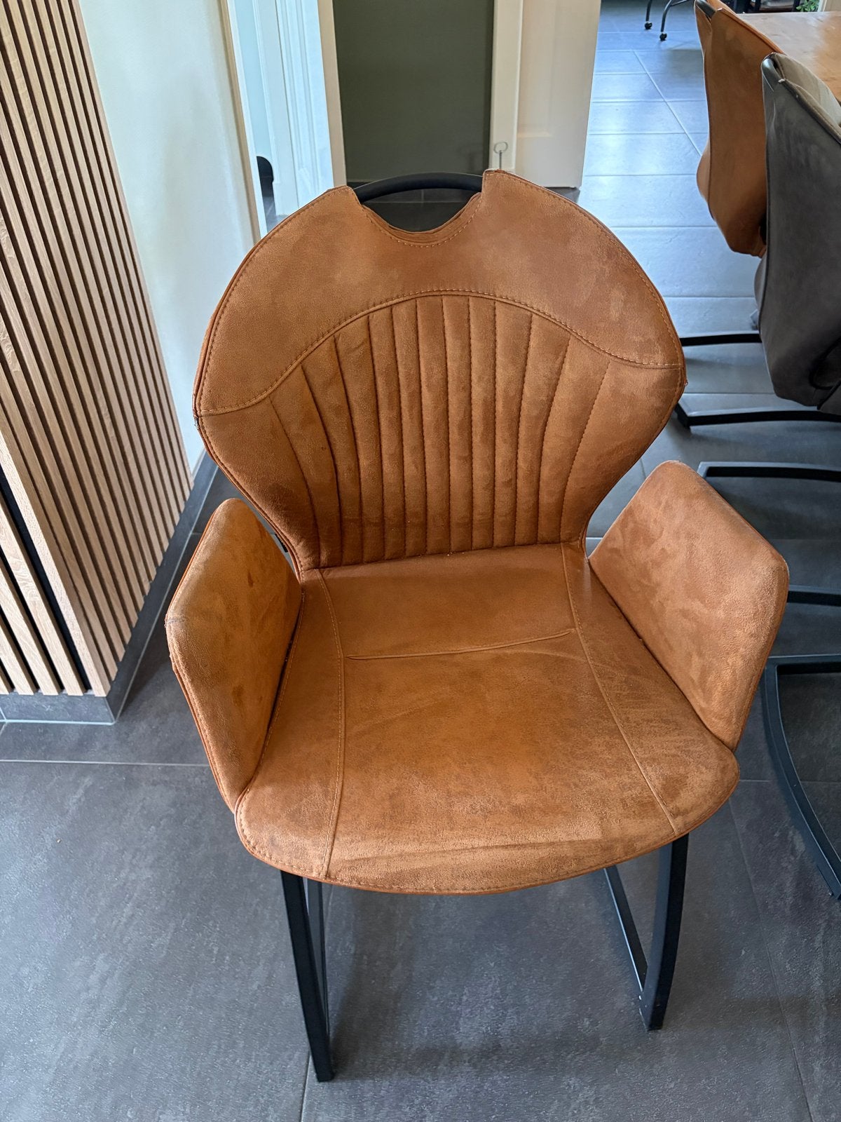 6x Eetkamerstoelen in goede staat - Comfortabel en stijlvol, Huis en Inrichting, Ophalen, Gebruikt, Bruin, Stof