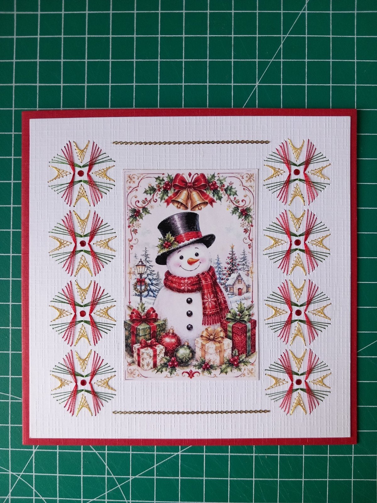 geborduurde kaart kerst 10, Hobby en Vrije tijd, Ophalen of Verzenden, Nieuw, Kerst, Pons of Mal