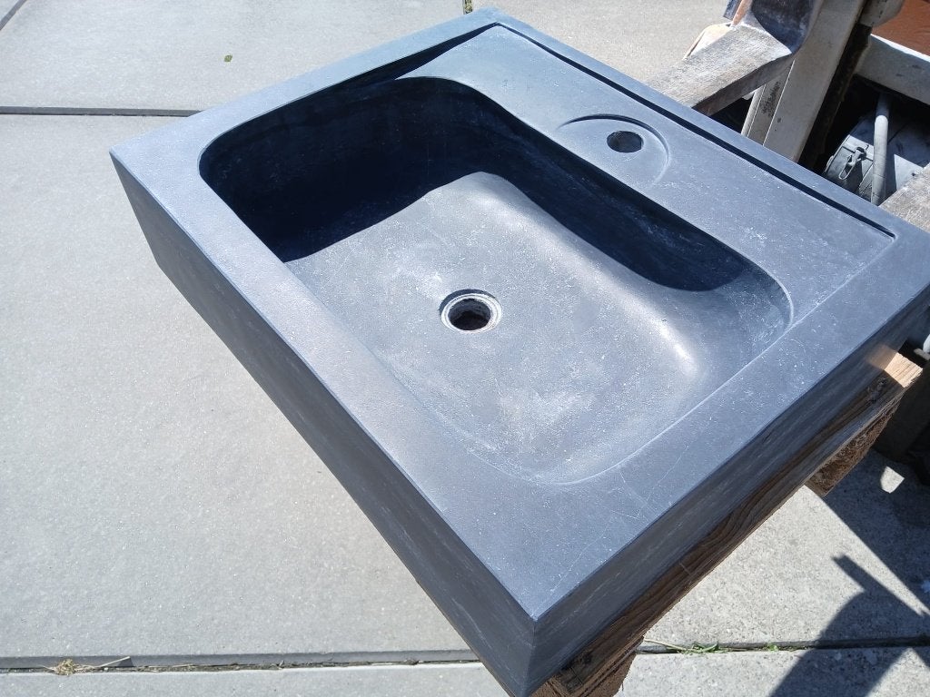 wastafel, spoelbak hardsteen, gootsteen, pompsteen, wasbak, Ophalen, Gebruikt, Zwart, 50 tot 100 cm