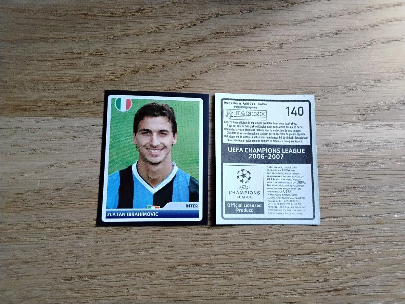 Panini Sticker Zlatan Ibrahimovic Champions League 2006/07, Verzamelen, Ophalen of Verzenden, Zo goed als nieuw, Poster, Plaatje of Sticker