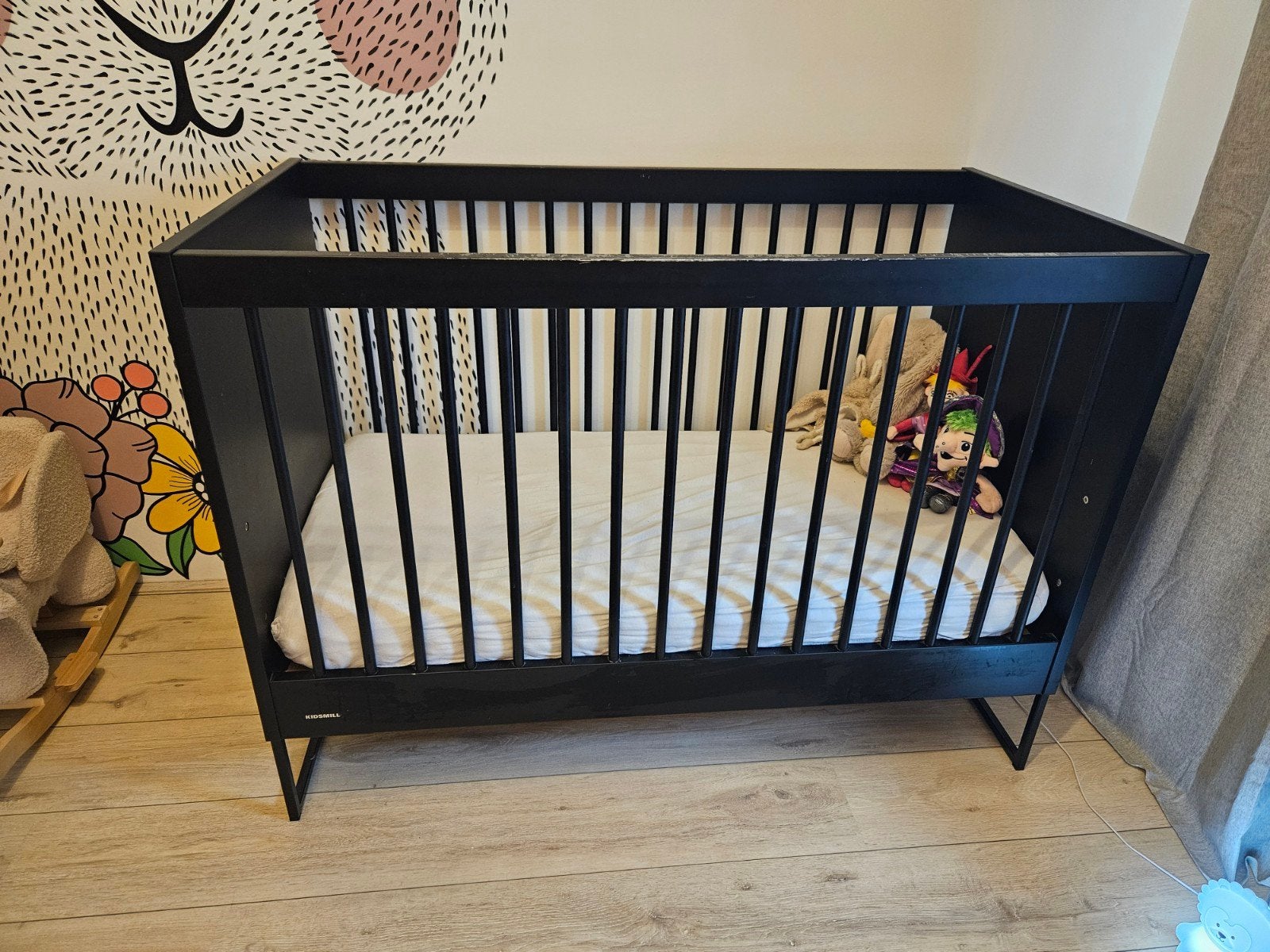 Kidsmill ledikant zwart, Ophalen, Gebruikt, Minder dan 140 cm, Minder dan 70 cm