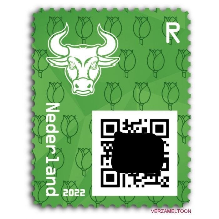2022 NL Crypto Stamp - Stier - GROEN. Postfris., Ophalen of Verzenden, Na 1940, Postfris
