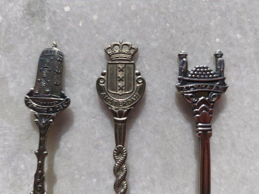 3 verzilverde lepeltjes: Katwijk, A'dam, Alkmaar €4,00 p.st., Ophalen of Verzenden