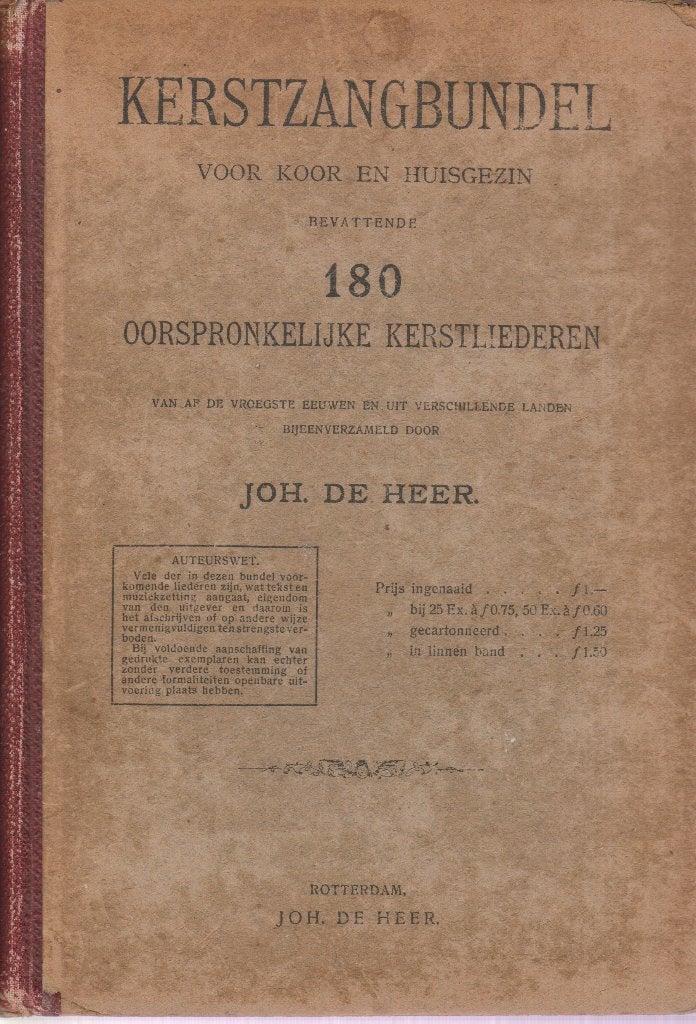 Joh.de Heer - KERSTZANGBUNDEL, Ophalen of Verzenden, Gebruikt, Artiest of Componist, Koor