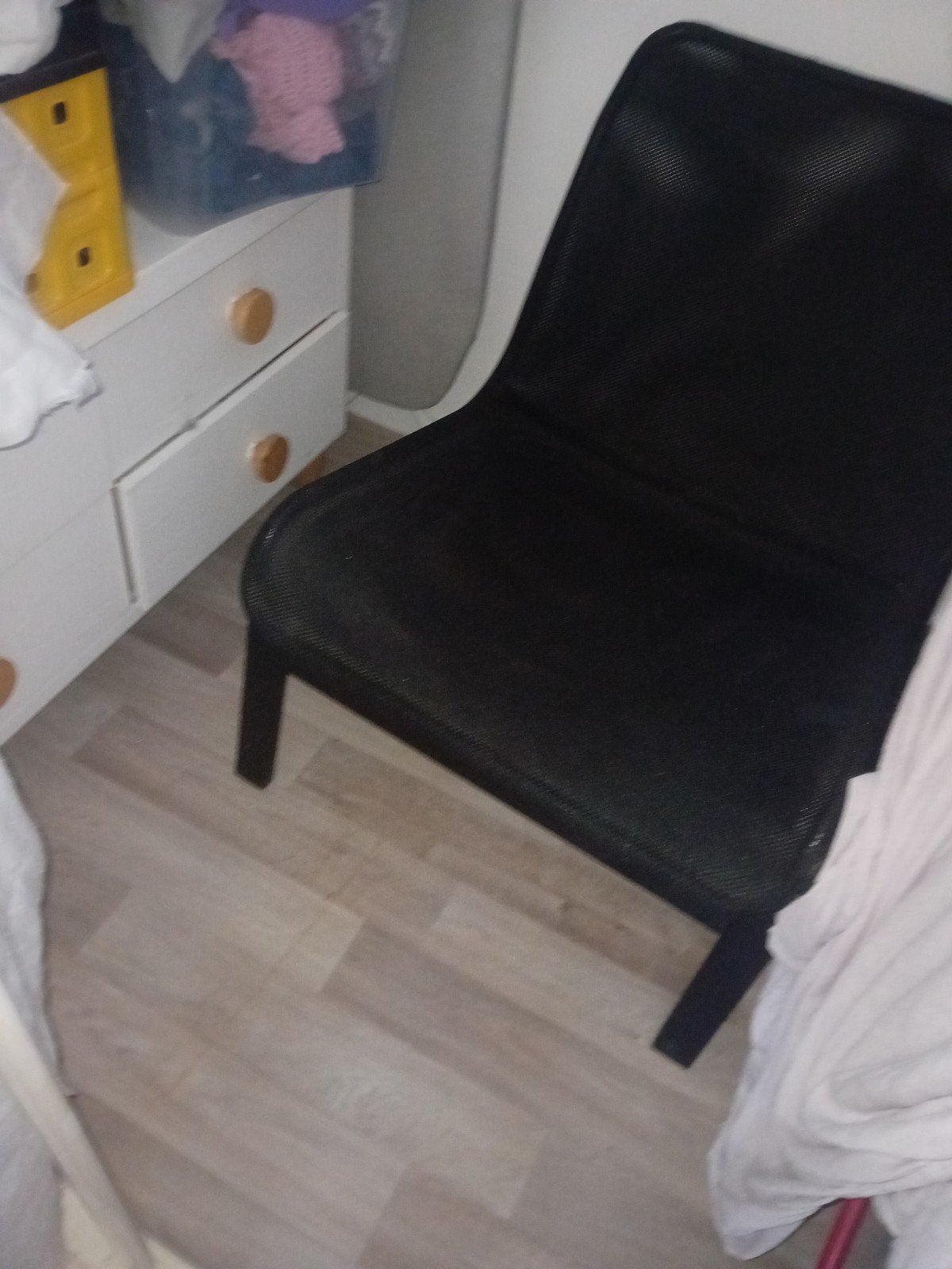 Zwarte stoel/fauteuil van IKEA, Gebruikt, Zwart, Ophalen of Verzenden, Metaal