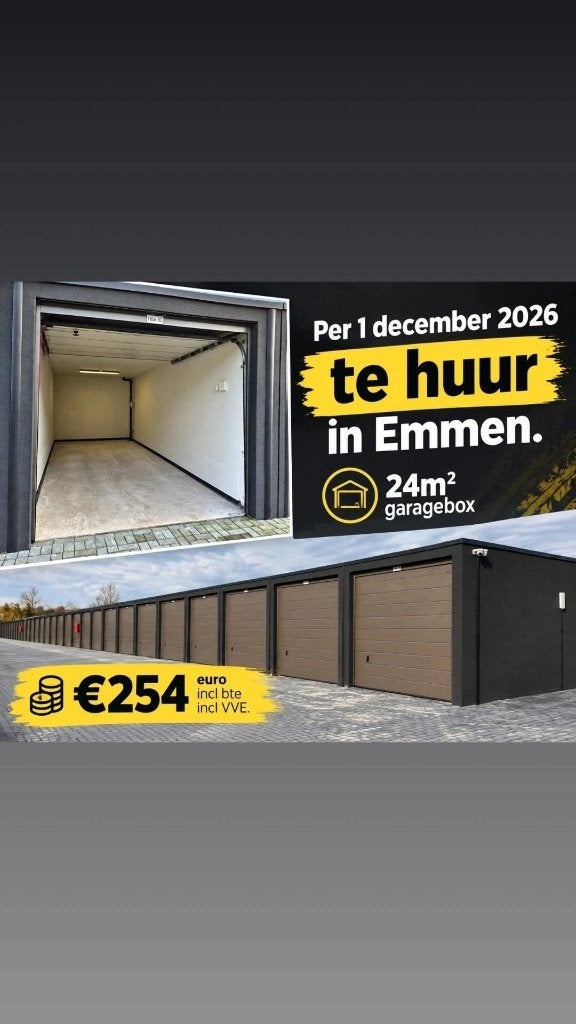 Garagebox Emmen 24m2 te huur per 1-12-2026