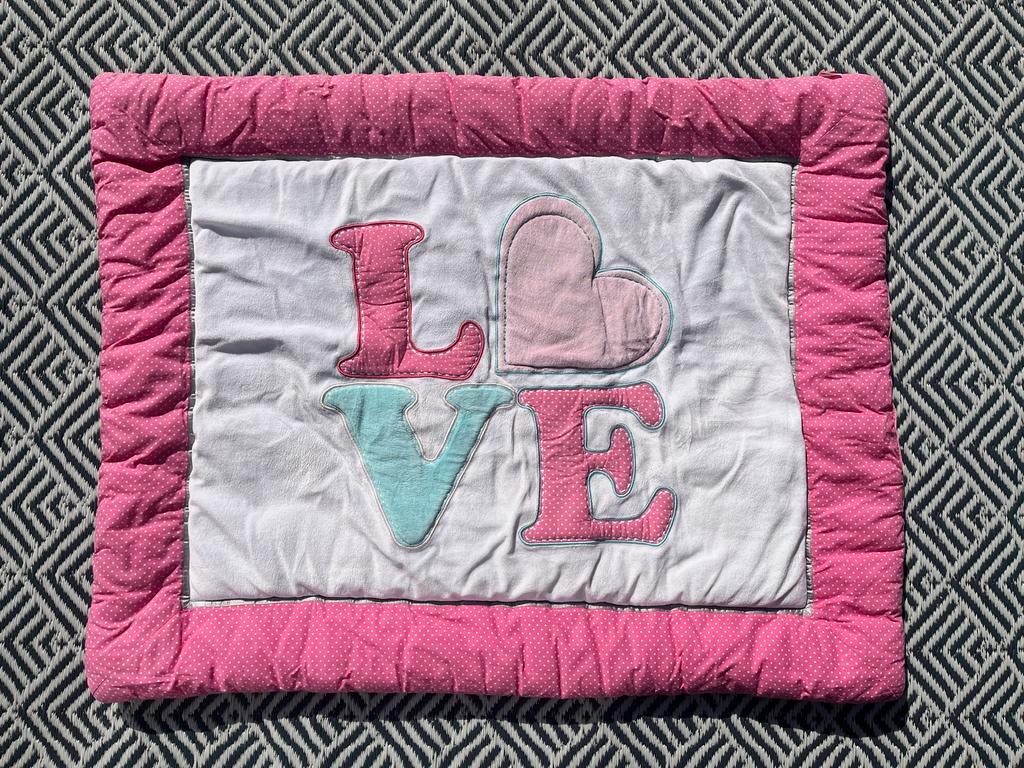 Lief roze boxkleed van Prenatal met 'LOVE' opdruk, Kinderen en Baby's, Boxen, Ophalen, Gebruikt, Rechthoekig, Boxkleed