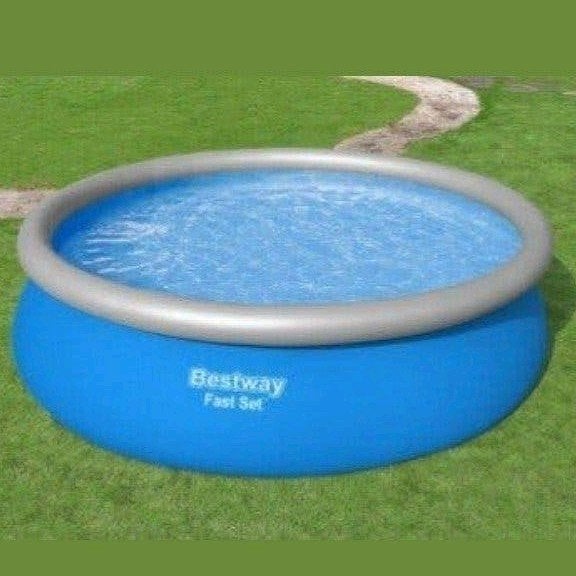 Bestway zwembad rond 2.45 meter, met solar en afdekzeil, Tuin en Terras, Ophalen, Nieuw