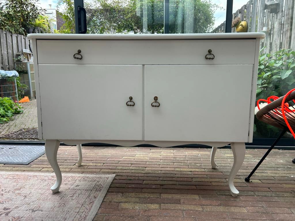 Wit dressoir met lades en deuren, Huis en Inrichting, Kasten | Dressoirs, Ophalen, Gebruikt, Wit, Overige houtsoorten