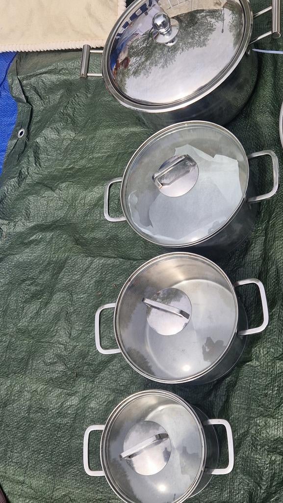 Pannen per stuk 15 euro alles voor 50  euro, Ophalen of Verzenden, Rvs, Pannenset