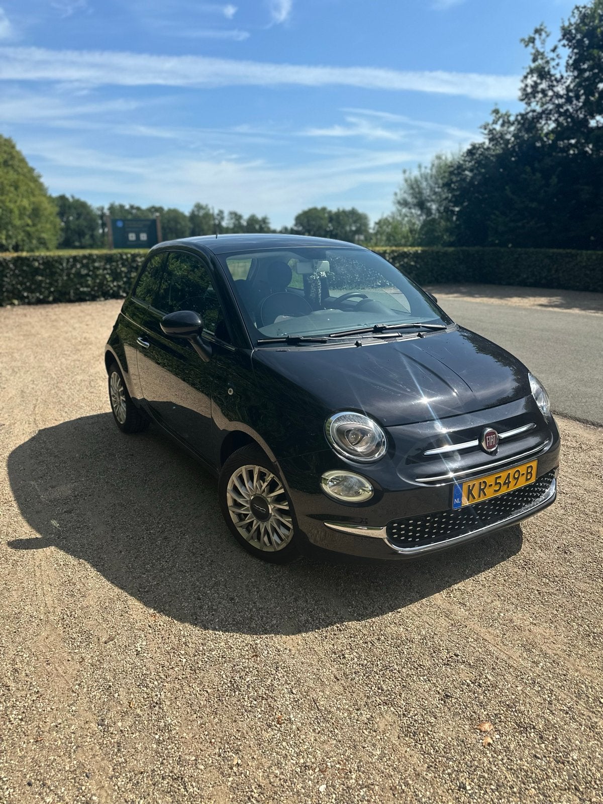 Fiat 500 Twinair Turbo 80pk 2016 Zwart Lage KM +Panoramadak, Auto's, Fiat, Voorwielaandrijving, 31 €/maand, Origineel Nederlands