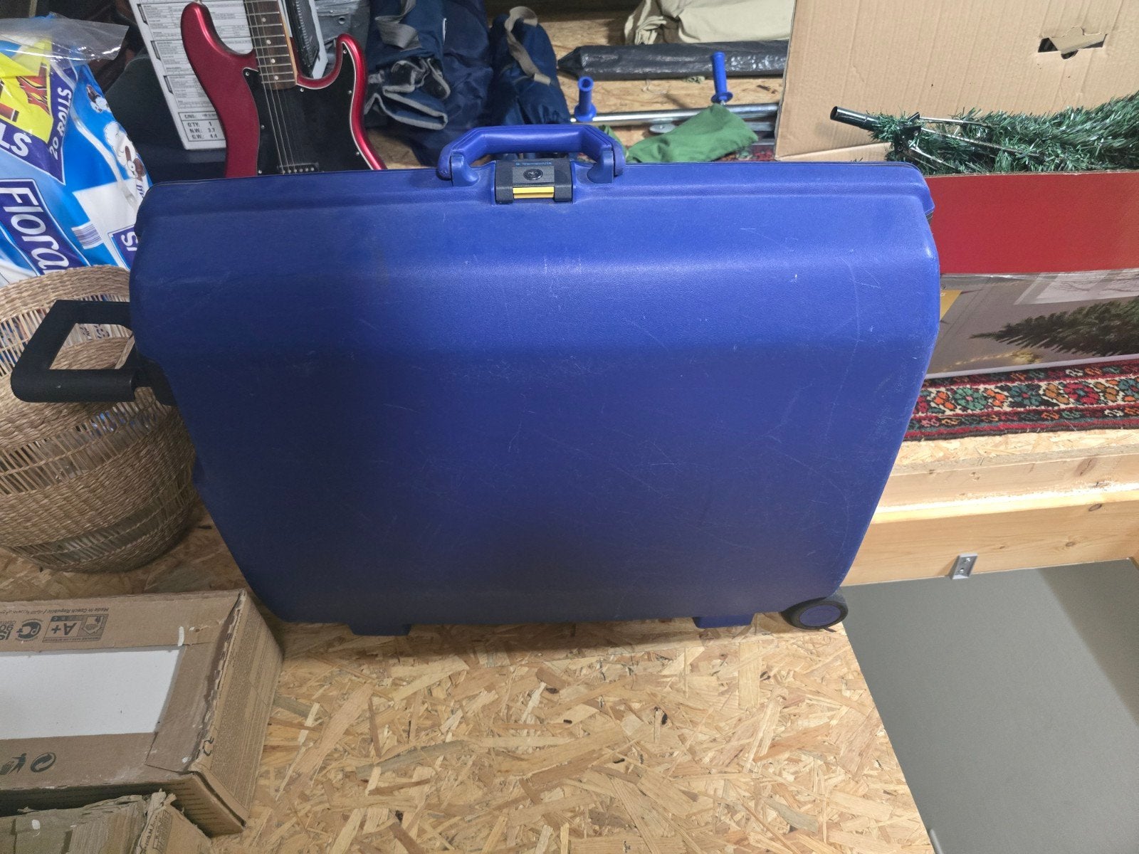 Samsonite koffer - Blauw, met wieltjes en slot, Gebruikt, Hard kunststof, 70 cm of meer, 35 tot 45 cm