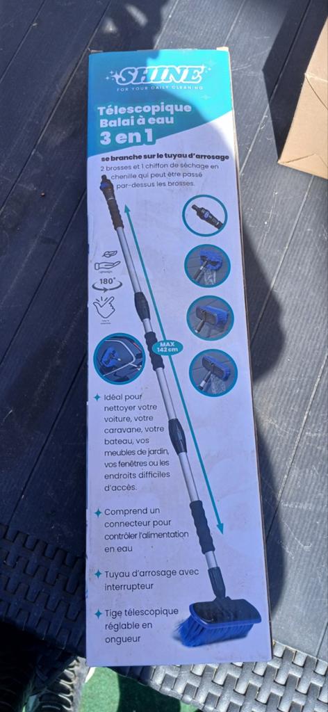 SHINE Telescopische Waterborstel 3-in-1 - Max 142 cm, Ophalen of Verzenden, Nieuw