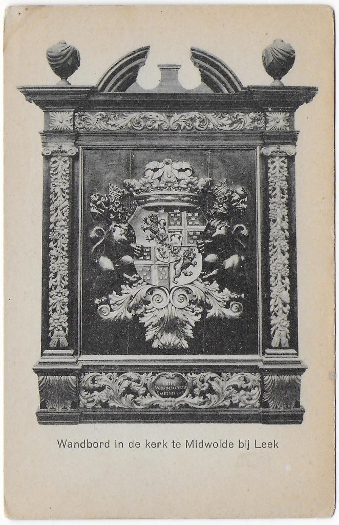 Midwolde Wandbord in Kerk Oude Ansichtkaart (B5009), Ophalen of Verzenden, 1940 tot 1960, Ongelopen, Noord-Brabant