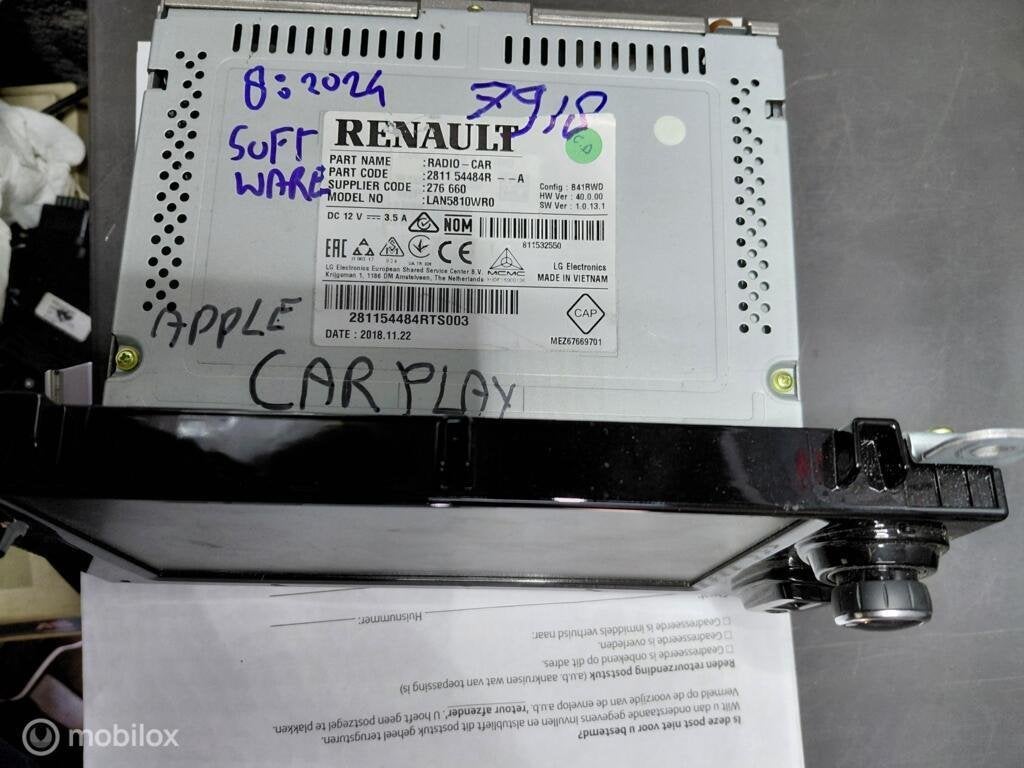 lan5810wr0 navigatie Renault Clio 4 281154484r apple carplay, Gebruikt, Renault, Ophalen of Verzenden