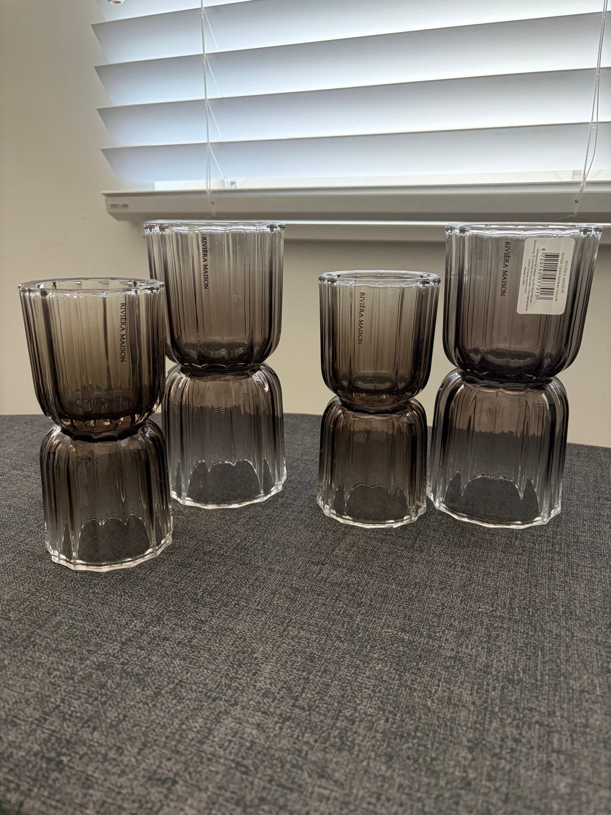 Rivièra Maison windlichten (set van 4), Ophalen, Overige materialen, Zo goed als nieuw, Grijs