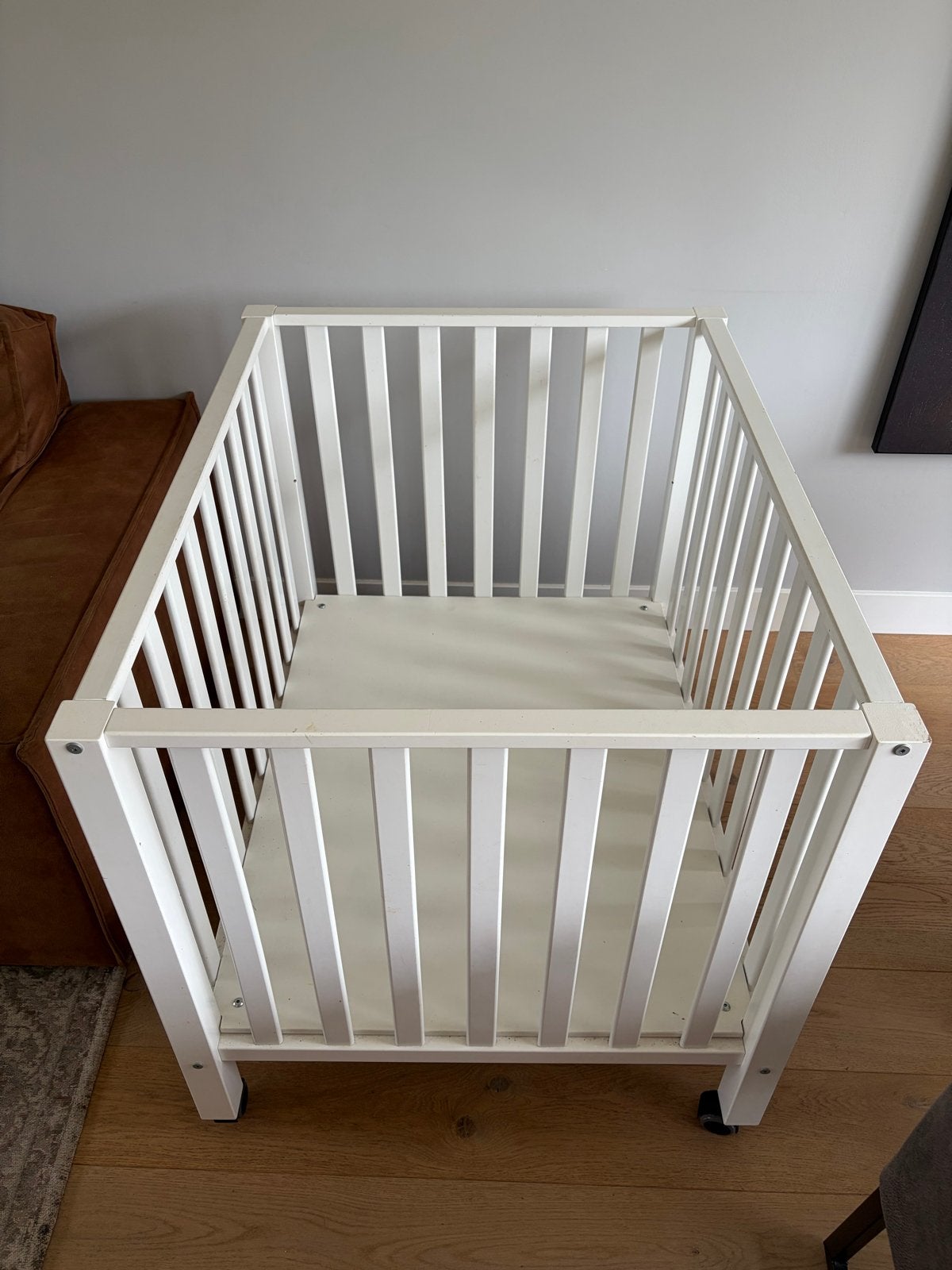 Bopita babybox wit (hout) met boxkleed Cottonbaby, Ophalen, Zo goed als nieuw, Minder dan 140 cm, 70 tot 85 cm