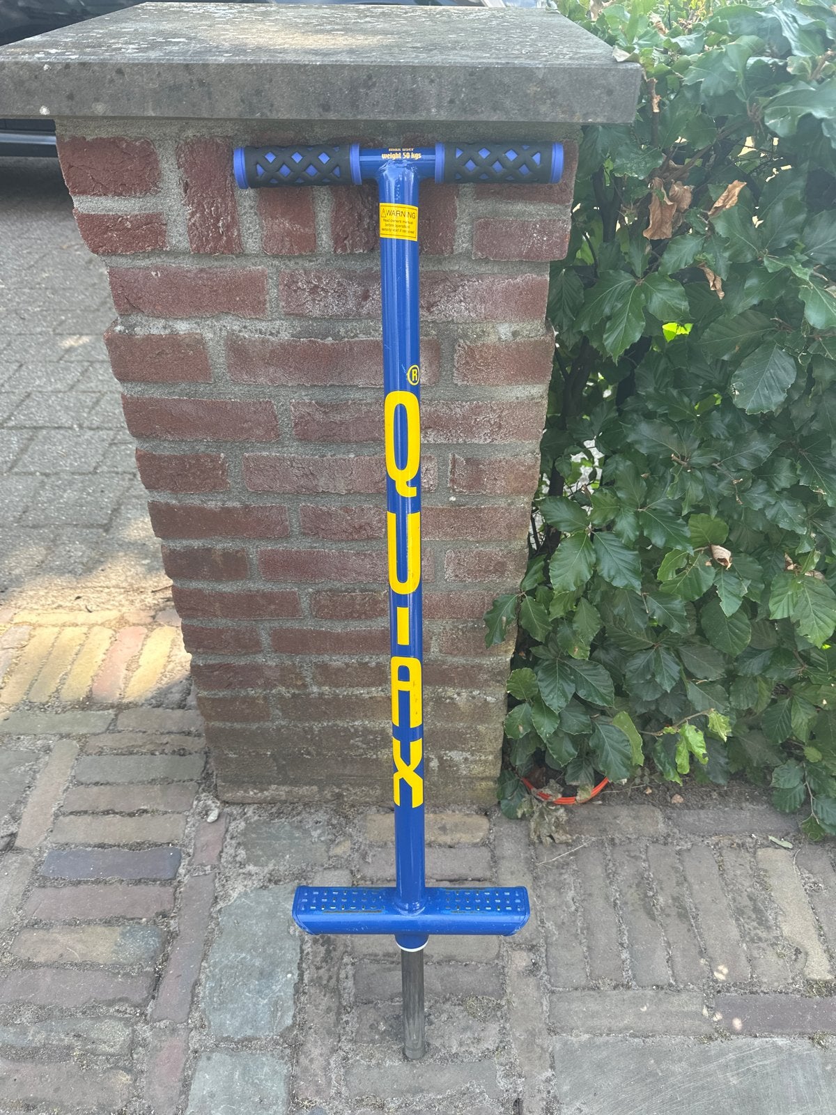 QU-AX Pogo Stick - Blauw met Geel, Ophalen of Verzenden, Gebruikt
