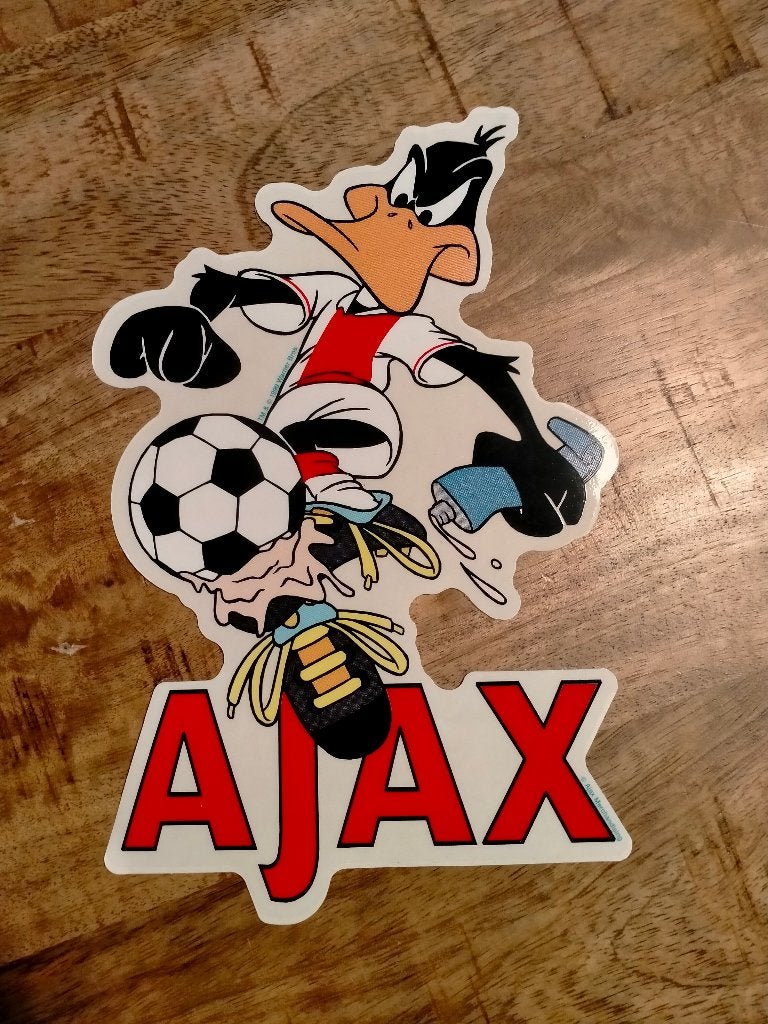 Daffy Duck Ajax Amsterdam 1999 Looney Tunes sticker, Verzenden, Zo goed als nieuw, Sport