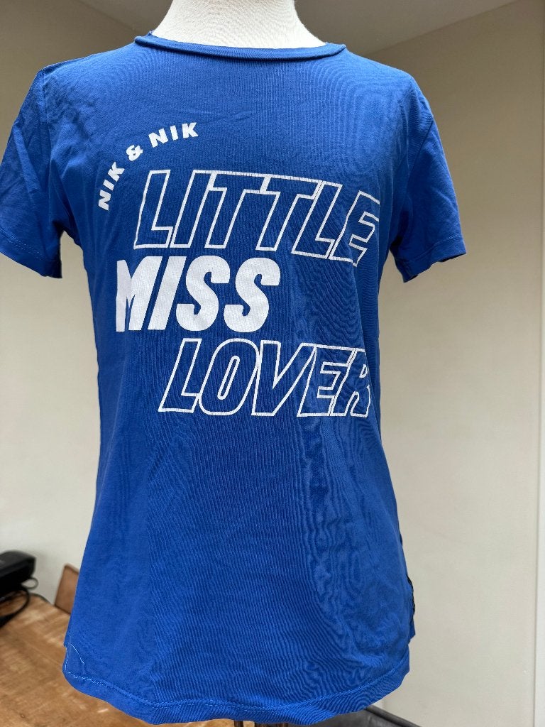 NIK & NIK shirt blauw maat 164 D0, Kinderen en Baby's, Kinderkleding | Maat 164, Gebruikt, Meisje, Nik&Nik, Ophalen of Verzenden