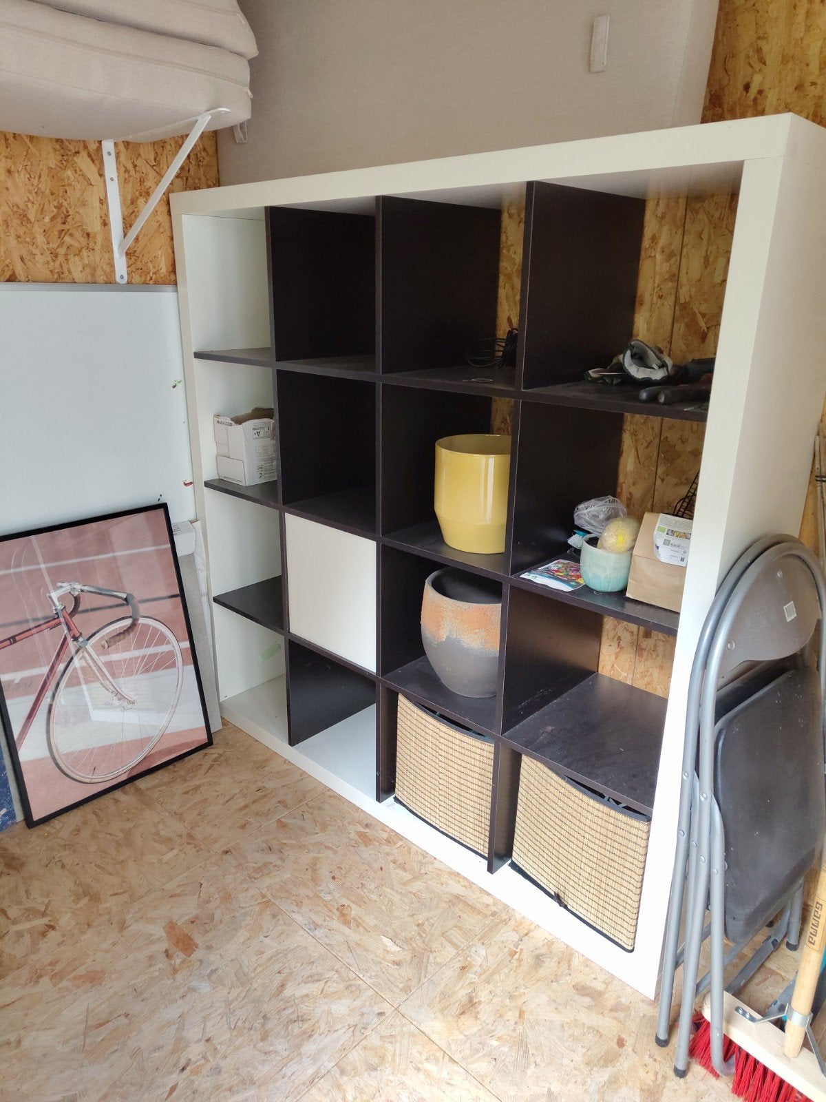 IKEA Kallax 4x4 kast - Zwart/Wit, Ophalen, Gebruikt, 100 tot 150 cm, 100 tot 150 cm