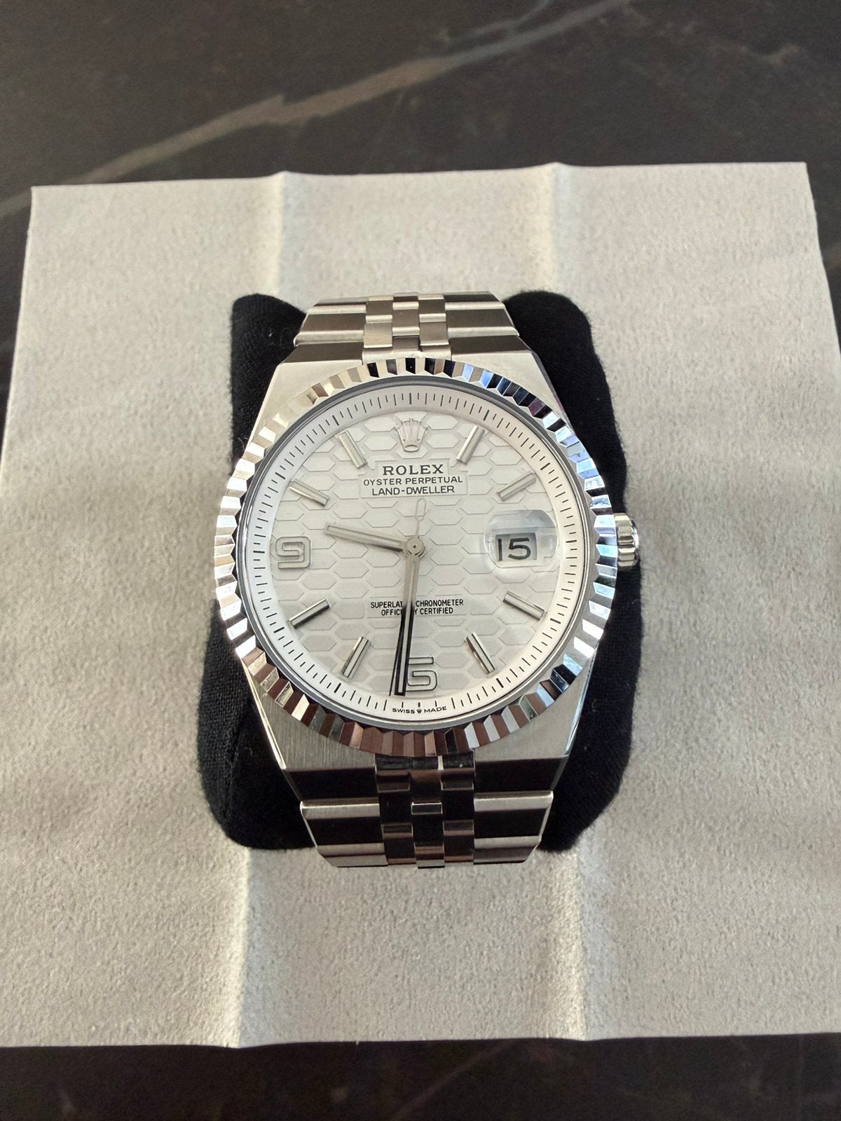 Rolex Land Dweller, Sieraden, Tassen en Uiterlijk, Horloges | Heren, Ophalen of Verzenden, Zo goed als nieuw, Staal, Rolex