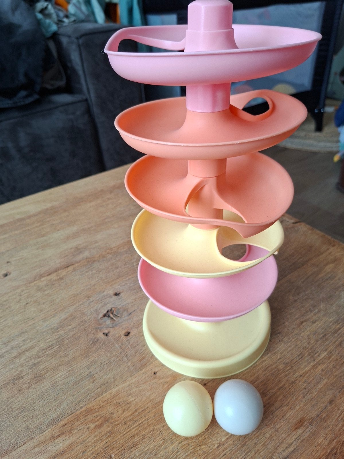 Baby speelgoed ballenbaan met 2 ballen, Ophalen of Verzenden, Gebruikt, Overige typen