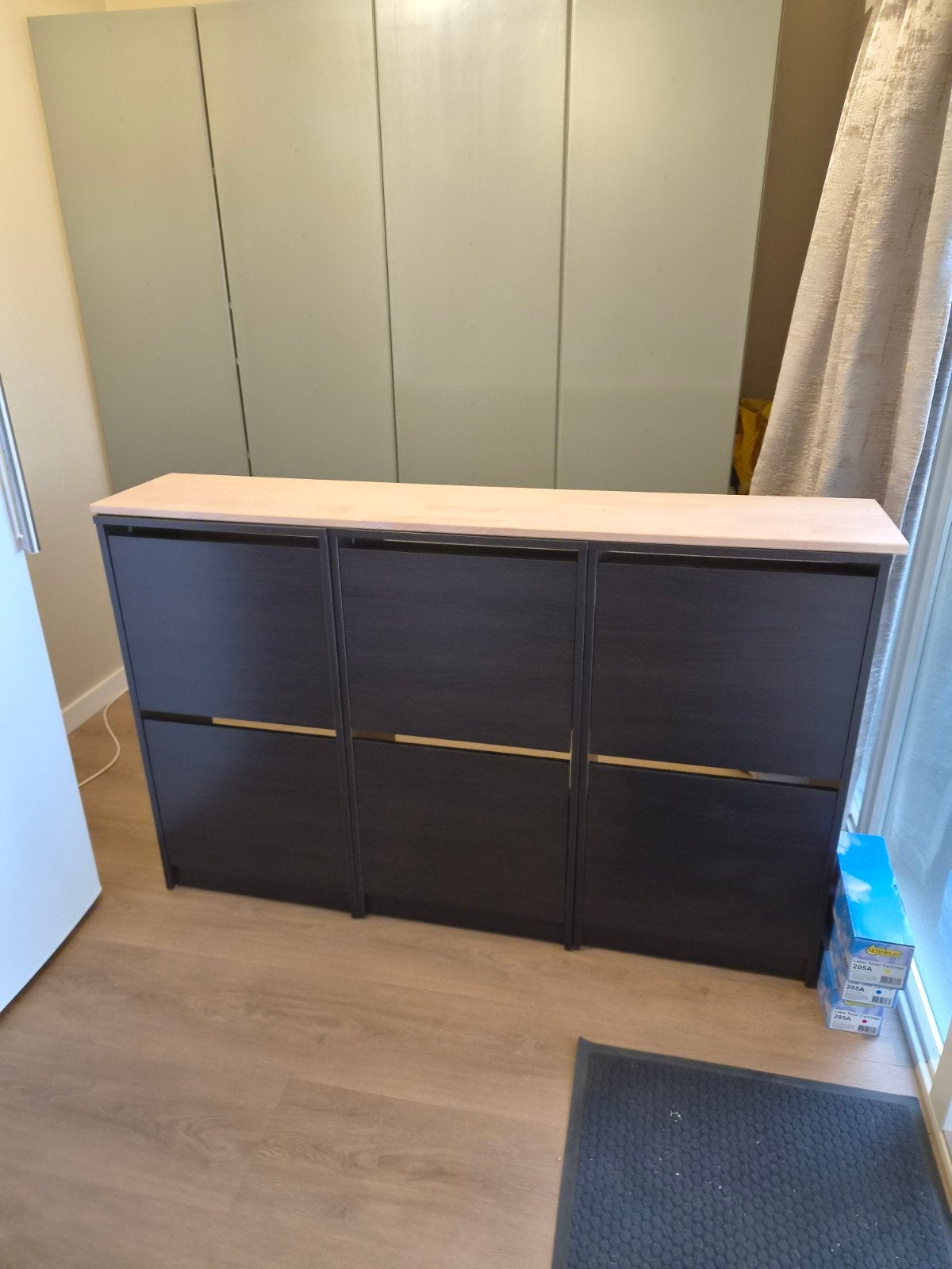 IKEA BISSA schoenenkast met houten blad, Ophalen, Gebruikt, Modern, Scandinavisch