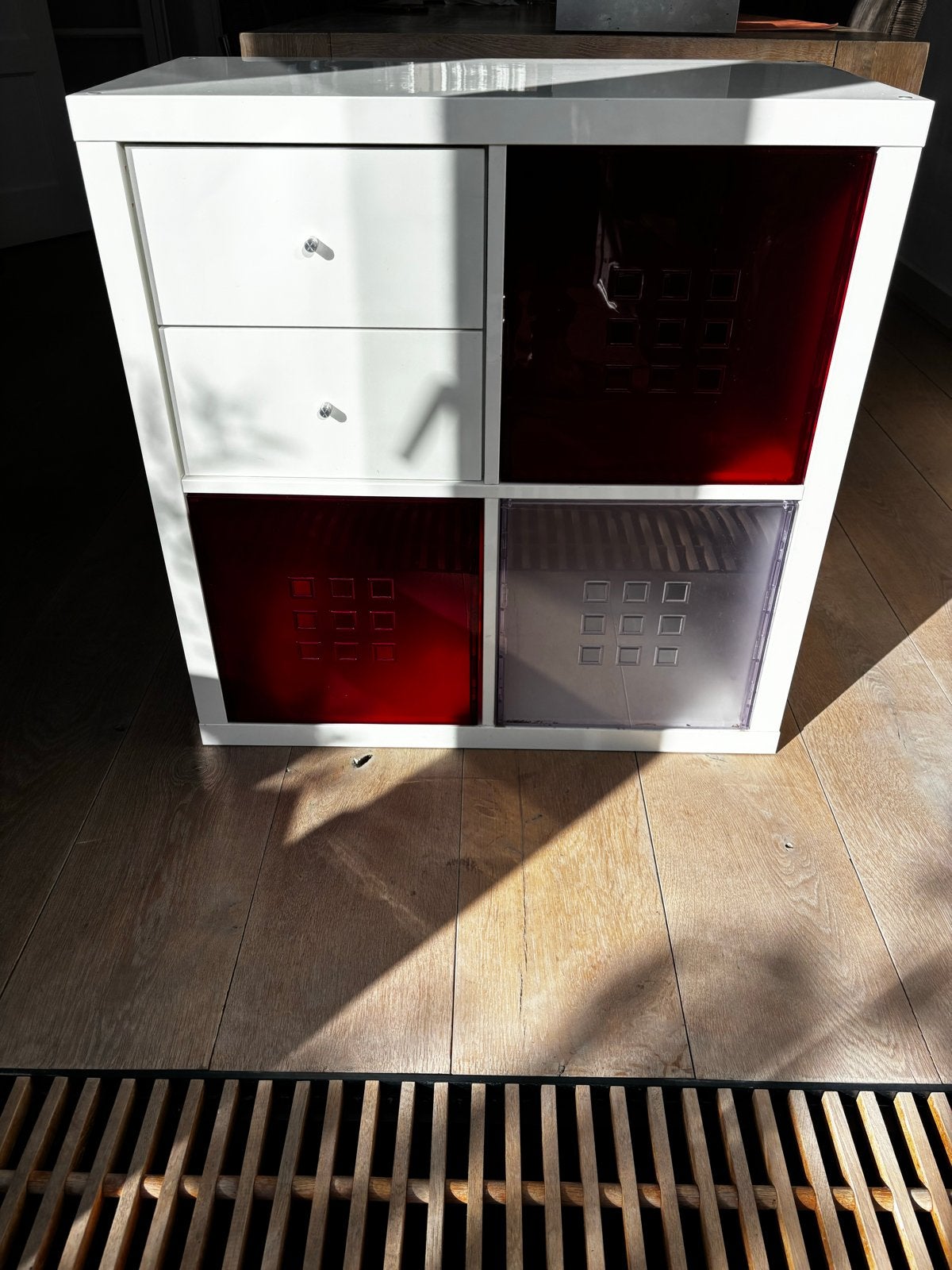 Ikea Expedit witte kast met hoogglans blad, Ophalen, Gebruikt