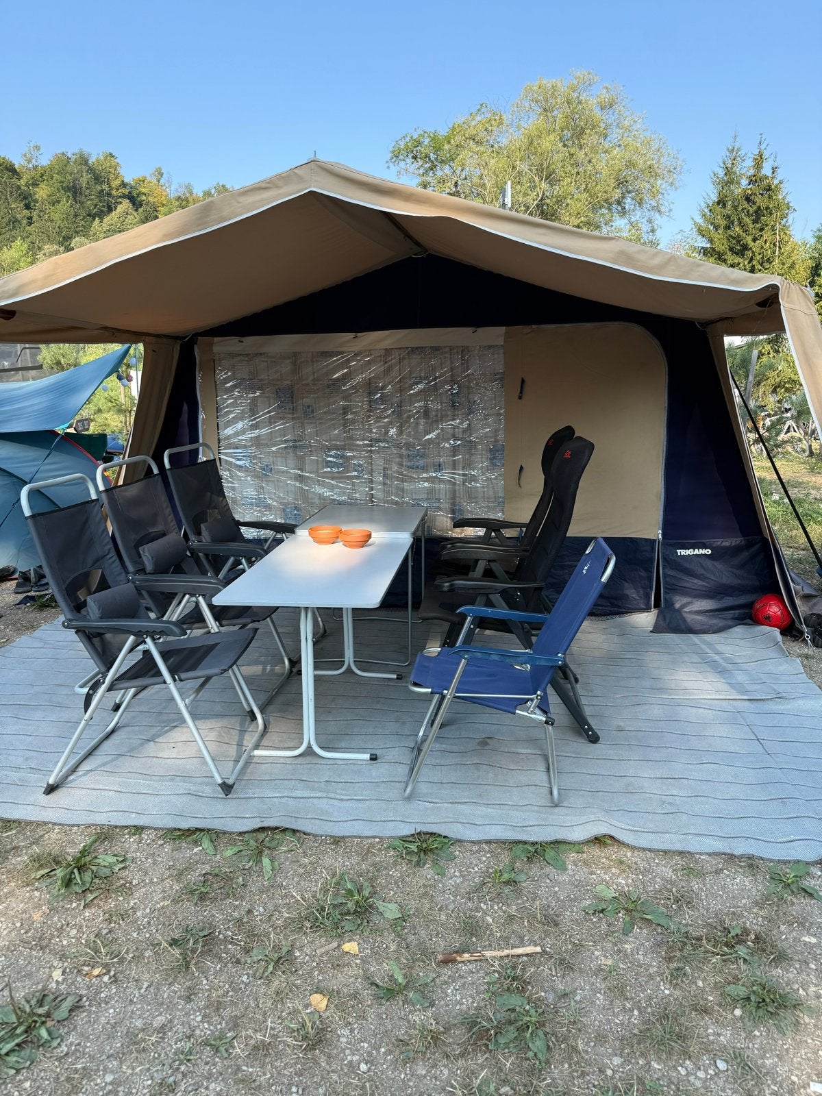 Nette Trigano ocean GL 2015 2e eigenaar, Ophalen, Trigano, Blauw, Aanwezig