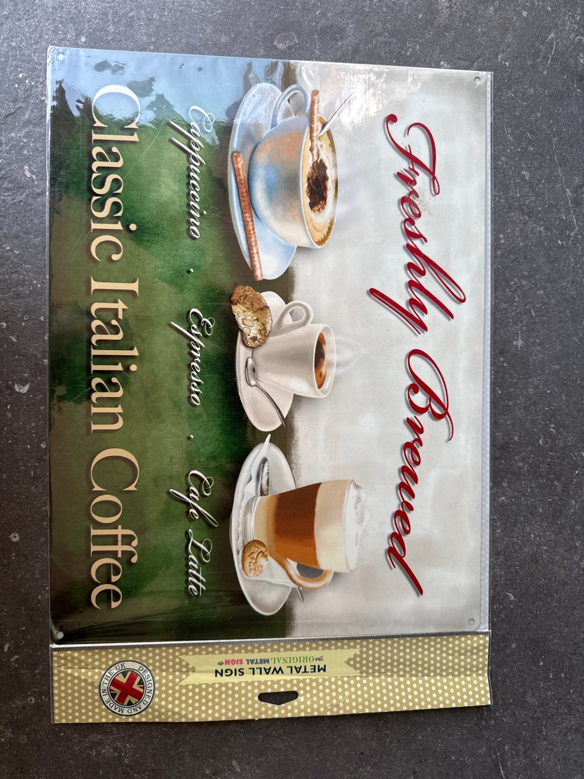 Metalen Wandbord - Classic Italian Coffee, Ophalen, Metaal, Nieuw, Reclamebord