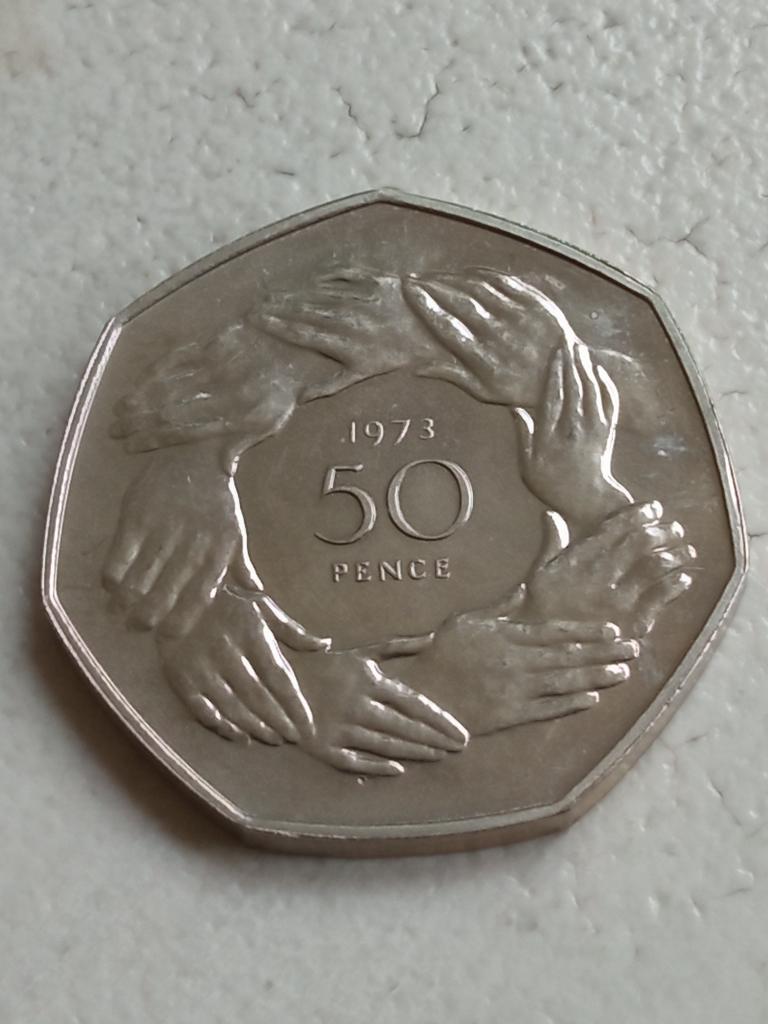 Verenigd Koninkrijk 50 pence 1973., Postzegels en Munten, Munten | Europa | Niet-Euromunten, Ophalen of Verzenden, Overige landen