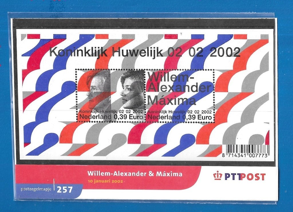 Postzegelmapje 257 - Willem-Alexander & Máxima 2002, Verzenden, Na 1940, Postfris