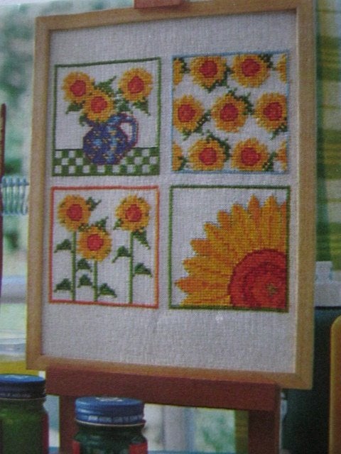 Borduurpatroon  Zonnebloemen merklap  nr 4868 do, Verzenden, Nieuw, Handborduren, Patroon